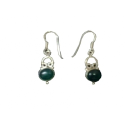 Earring0024-Nice Earring made with Beautiful Malachite Stone and Silver